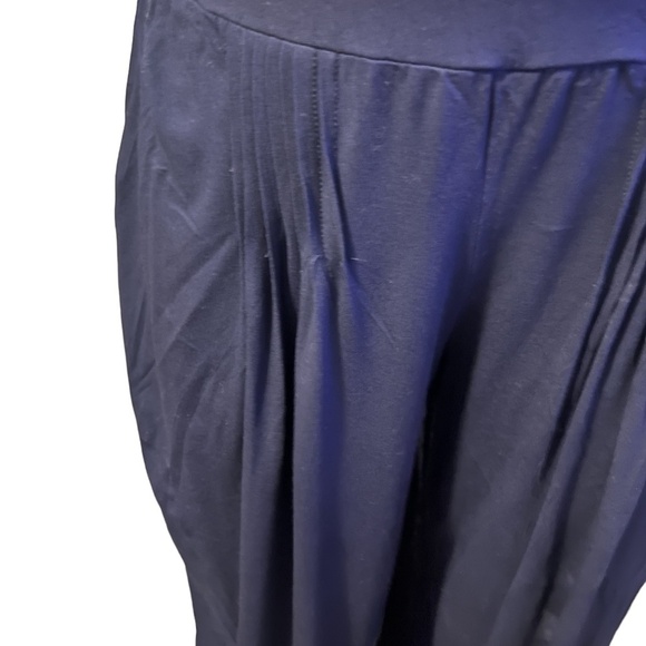 Victoria Secret Pink Elastic High Waisted Navy Blue Flare Pants, Size Large - Picture 8 of 10